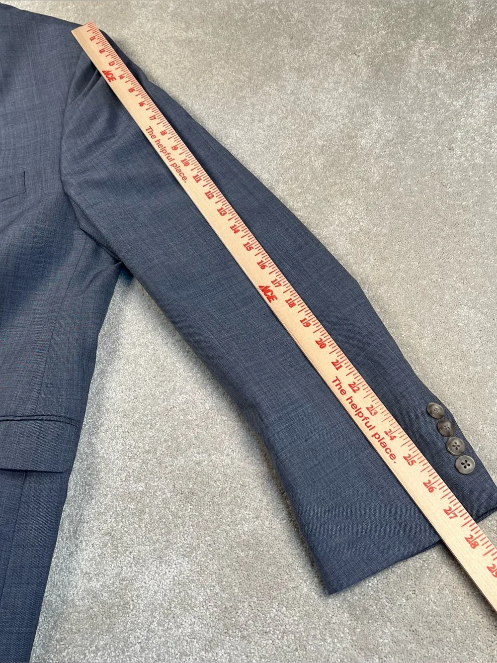 Lauren Ralph Lauren Sport Coat Blazer Slim Fit Blue 2 Button 100% Wool Men's 48R